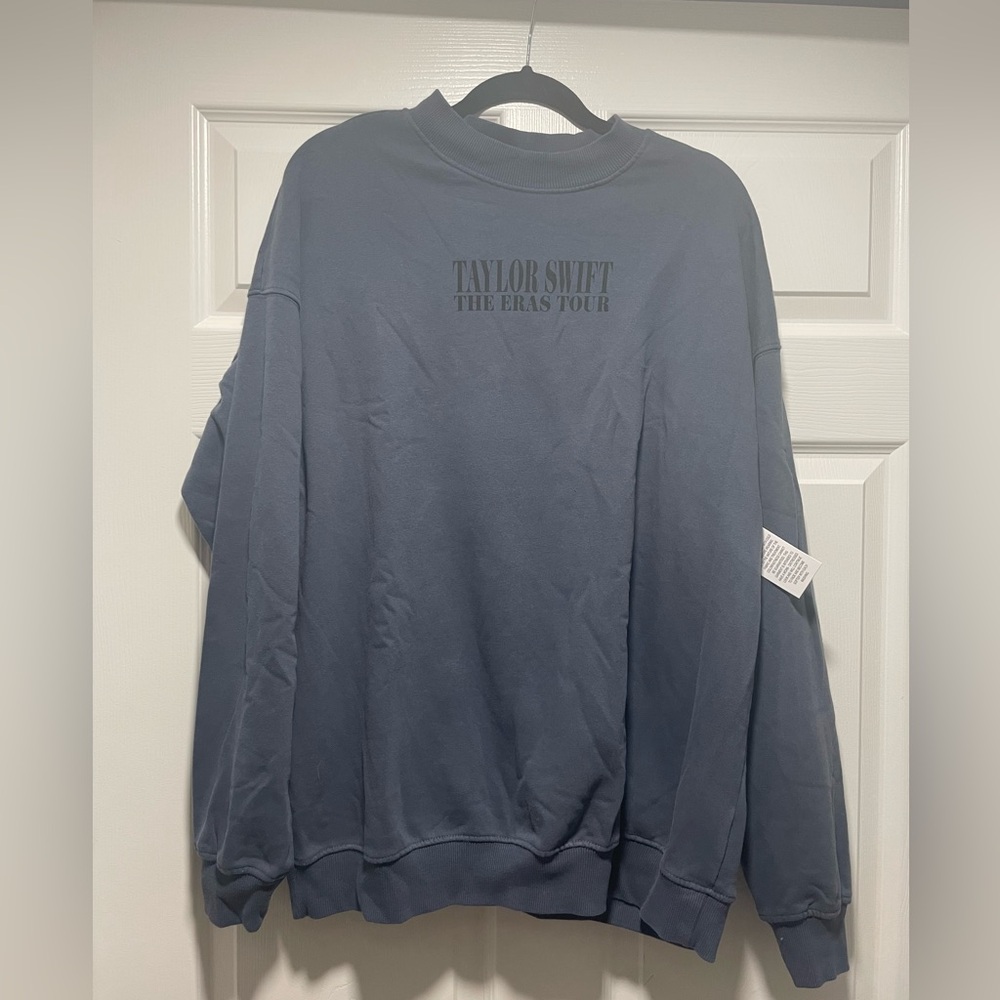 Taylor Swift Eras Tour Blue Crewneck Sweater Official Merch NWT